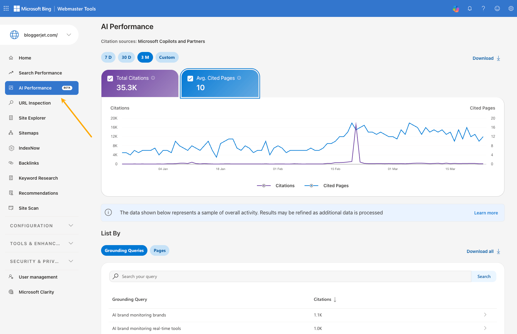 How to check AI performance Copilot performance in BWT.