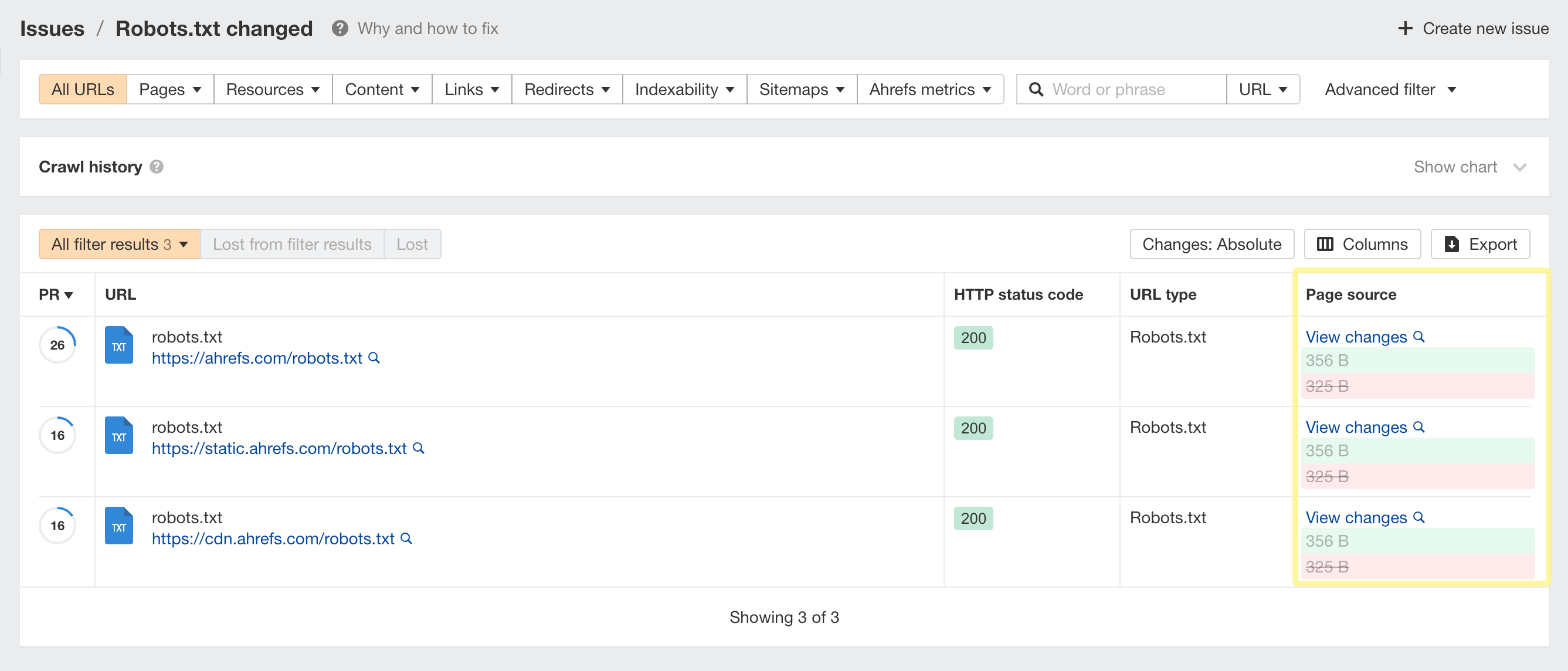 Changes to robots.txt in Ahrefs' Site Audit