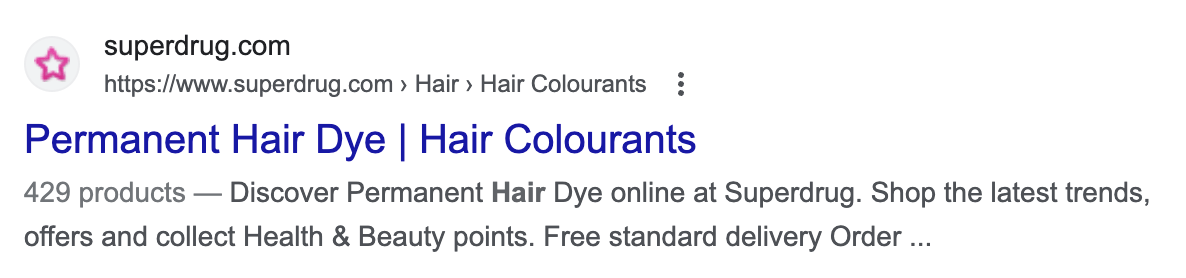 Example of the Subcategory | Category title tag format