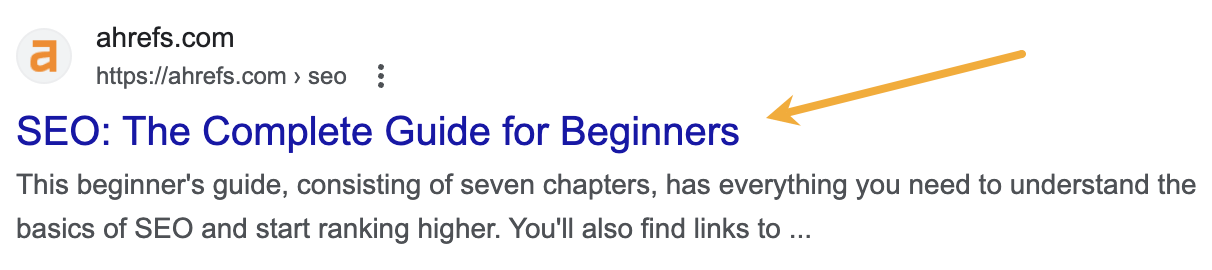 How title tags look in Google's search results