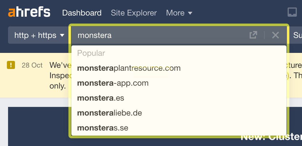 Ssuggestions for the top 5 domains with the most traffic