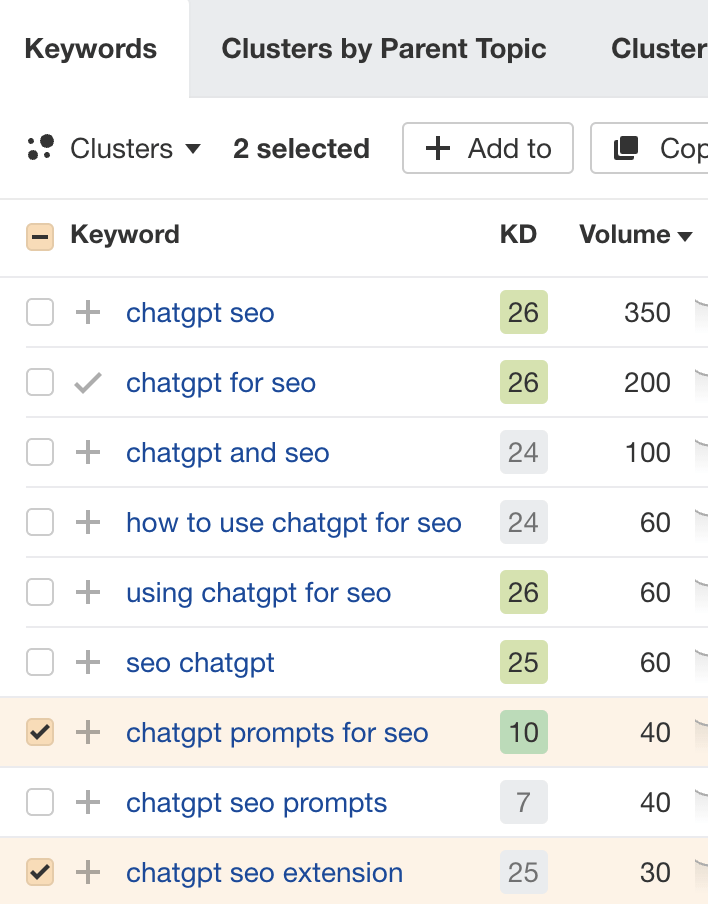 Finding keywords (topic ideas) in Ahrefs' Keywords Explorer