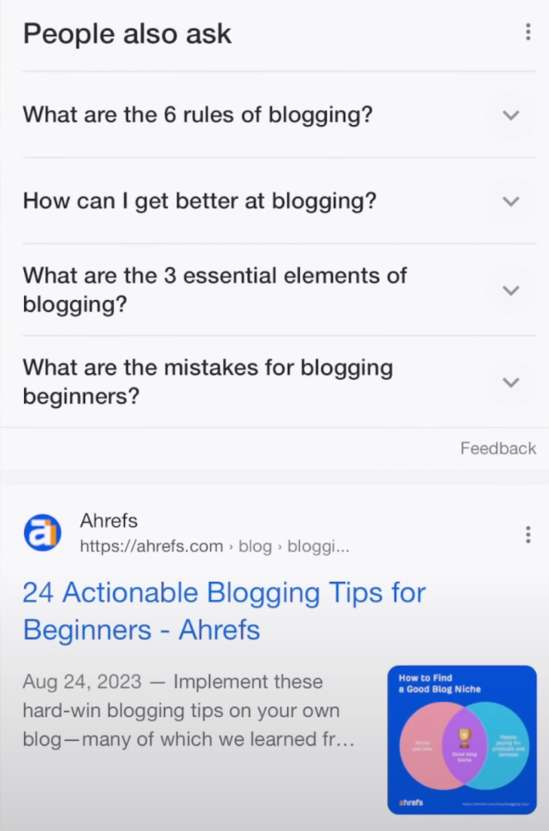 Our blog post jumped to #1 behind the People Also Ask boxes after changing the subheadings