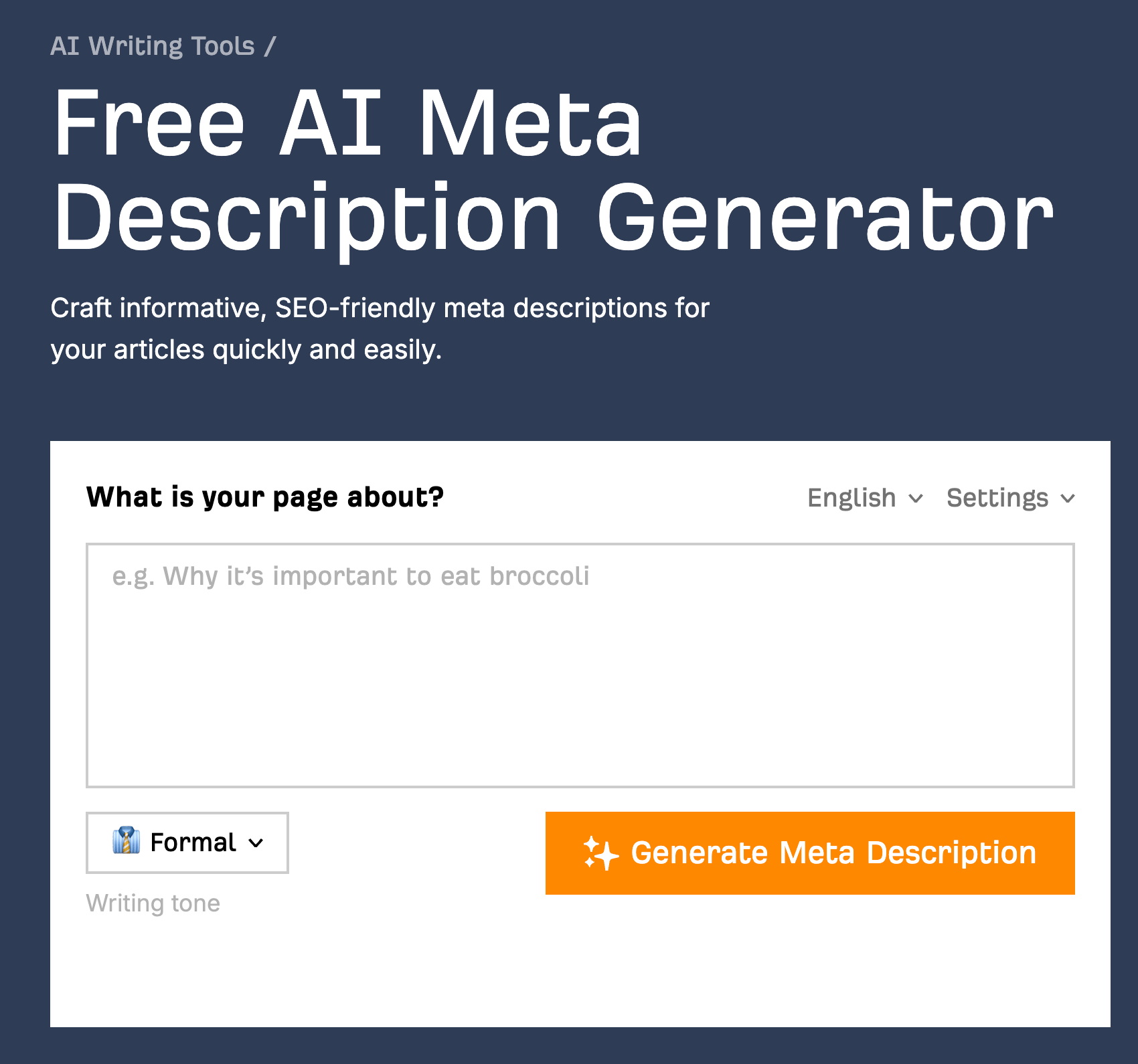 Ahrefs 免费的 AI  Meta Description Generator（描述生成器）