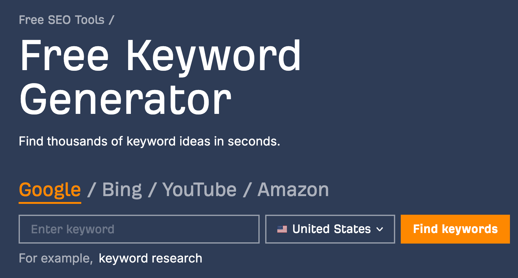 Ahrefs 免费的 Keyword Generator（关键词生成器）