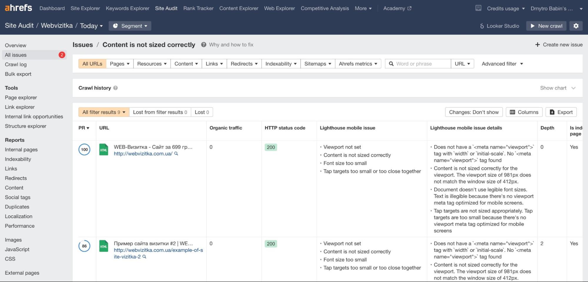 Mobile usability issues