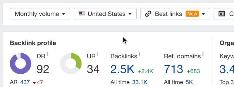 Applying Best links filter in Overview 2.0