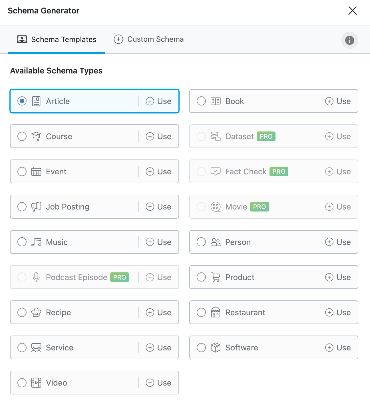 RankMath 的 schema markup（结构标记）库