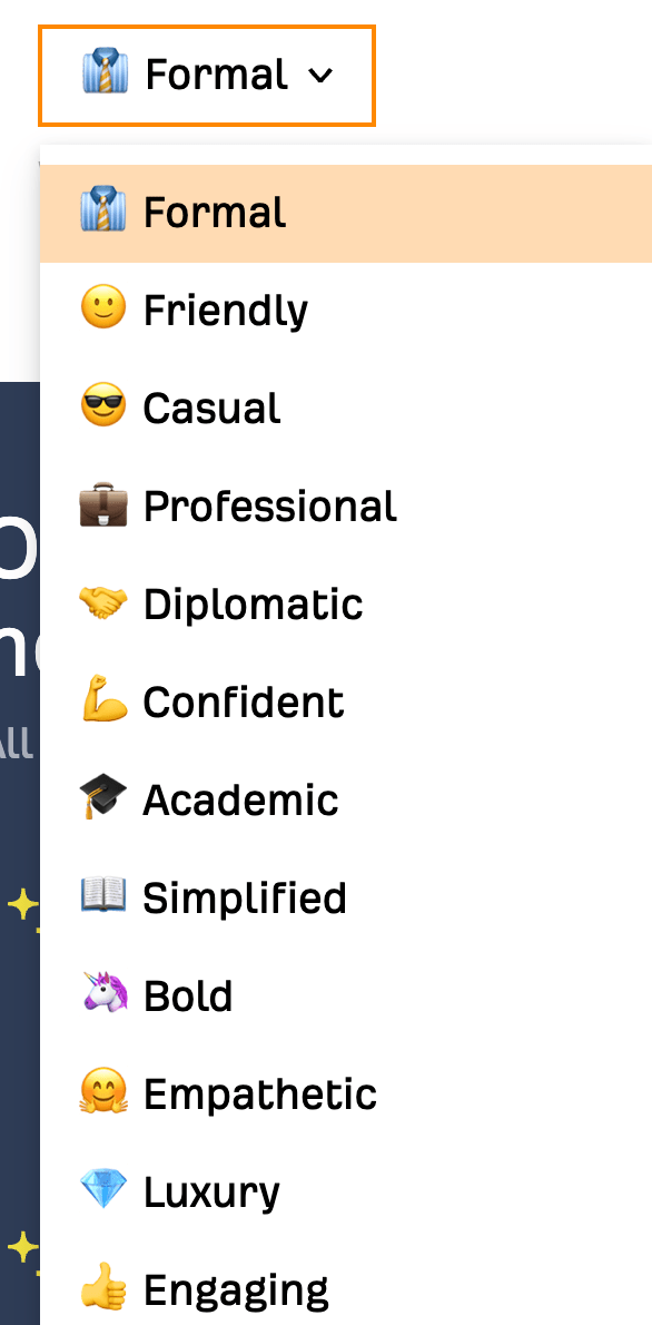 生成标题时可用的语调