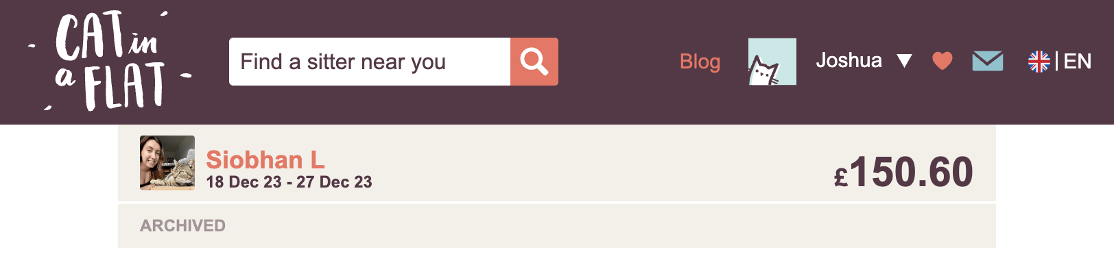 Booking I made on a local niche site after finding it in Google