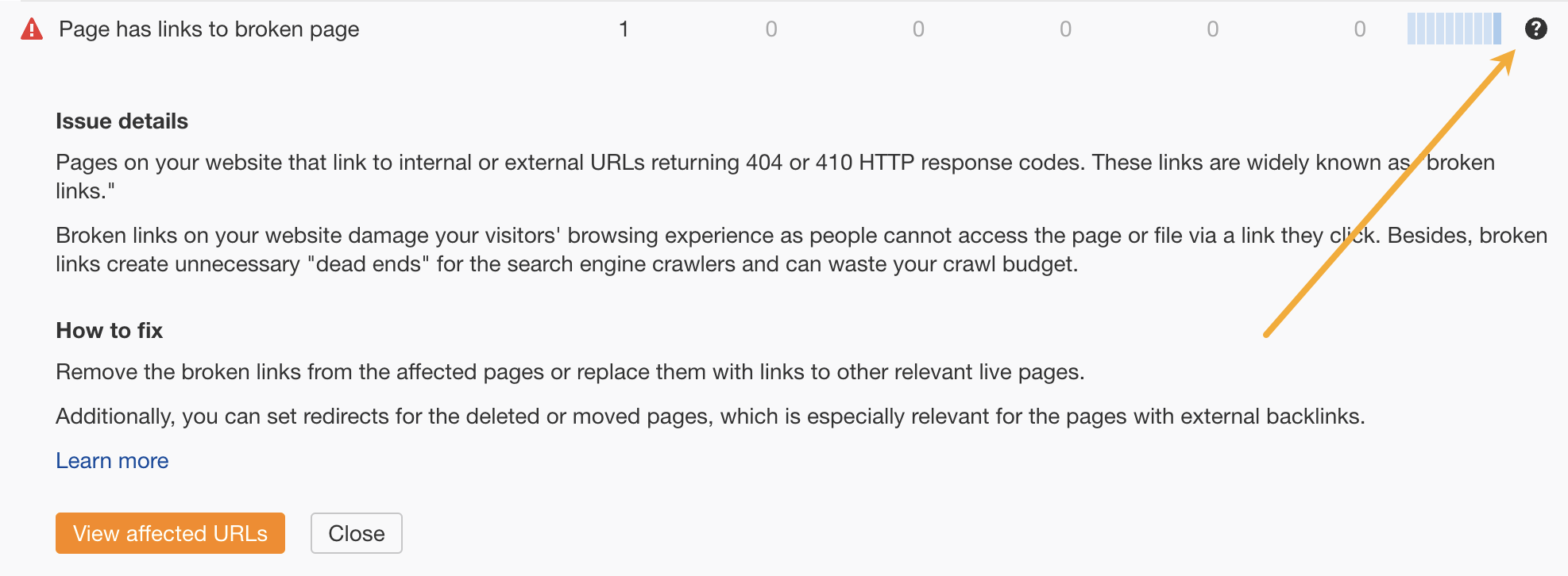 How to find advice on fixing the issues