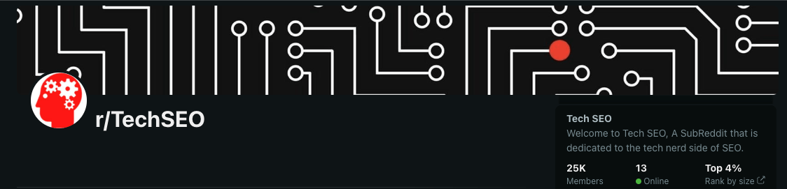 Screenshot of the Tech SEO sub-reddit moderated by experts like Patrick Stox.