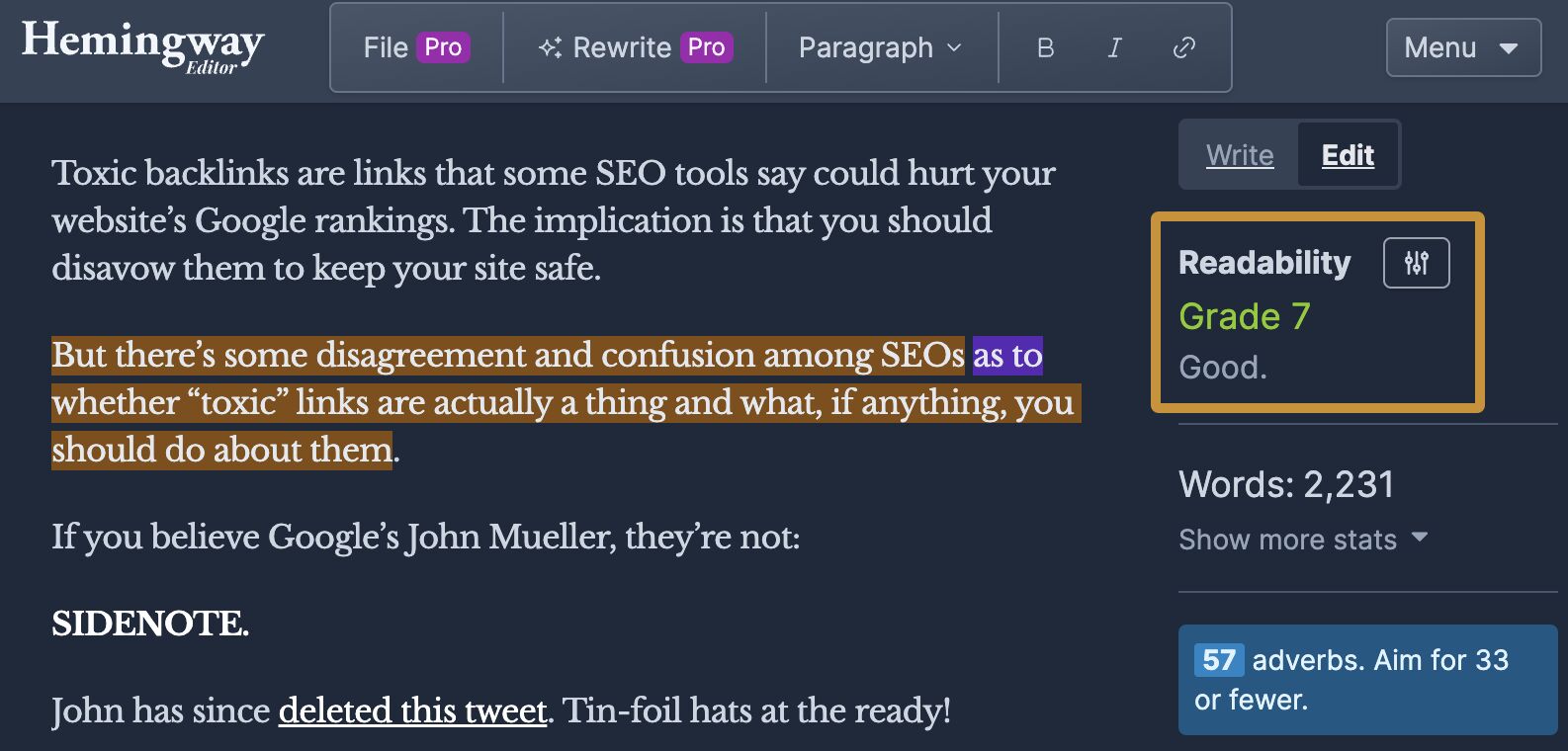 Use tools like Hemingway and Grammarly to improve readability