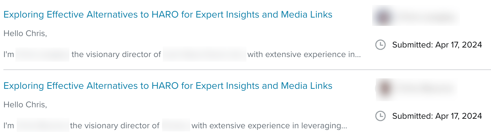 Connecteively AI spam example