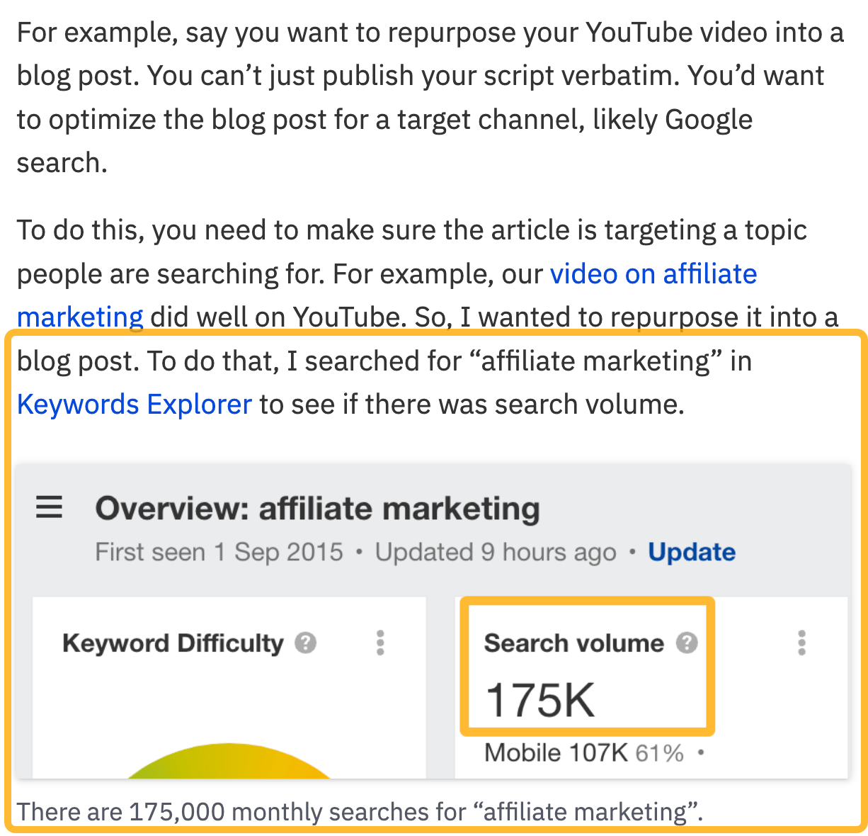 Example of how we introduce our product in our content