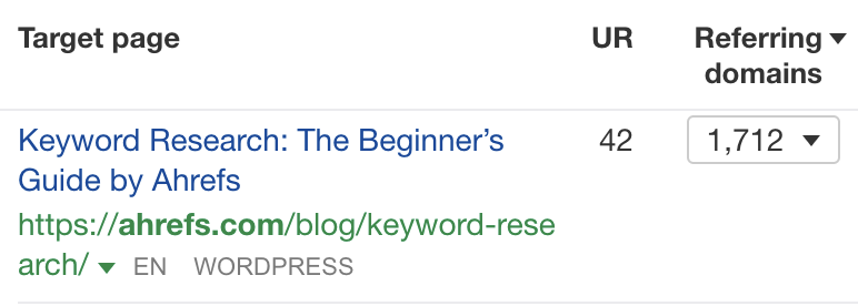 This page has 1,700+ referring domains, so it has a lot of "authority" to gift to money pages!