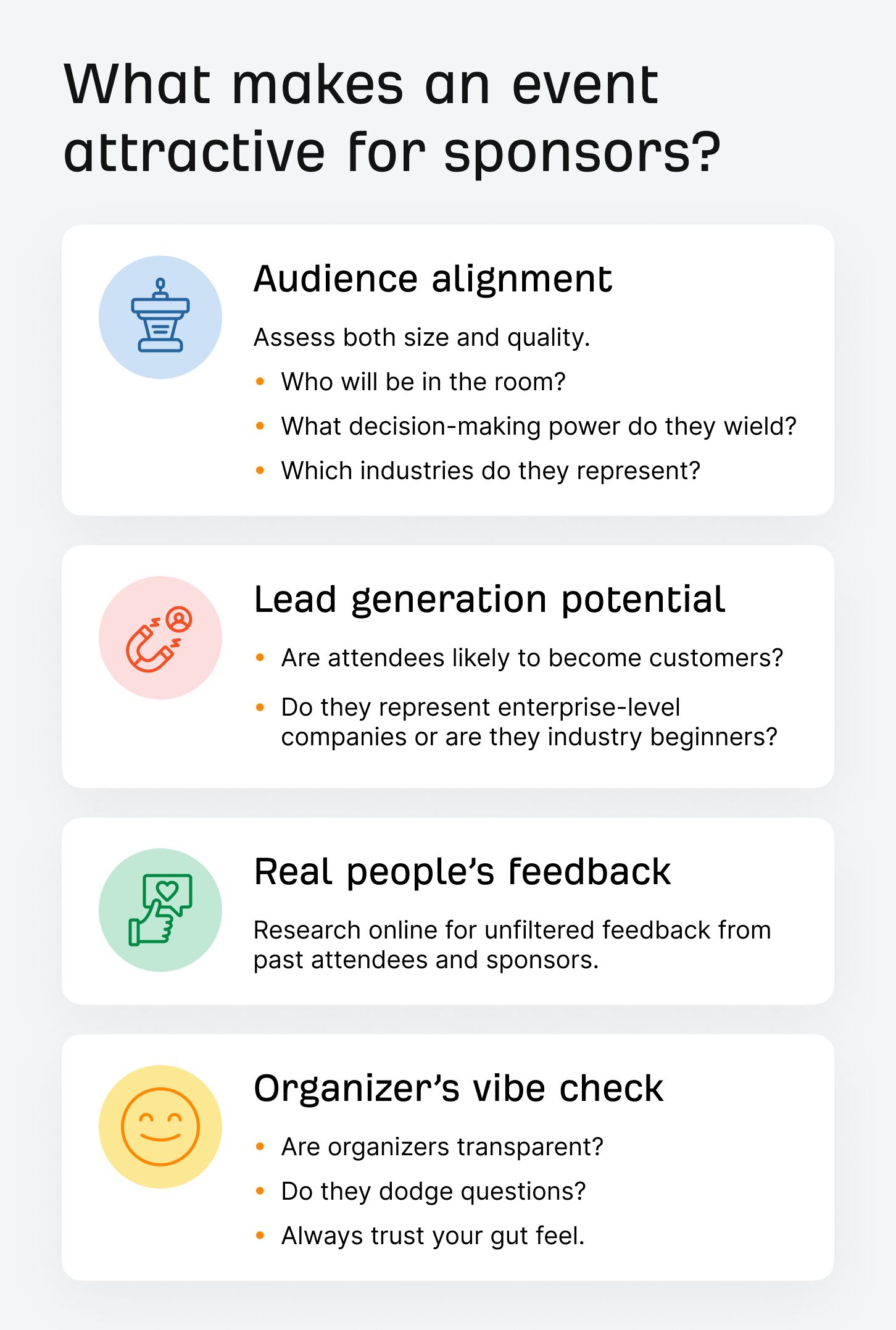 Our checklist on evaluating events to sponsor