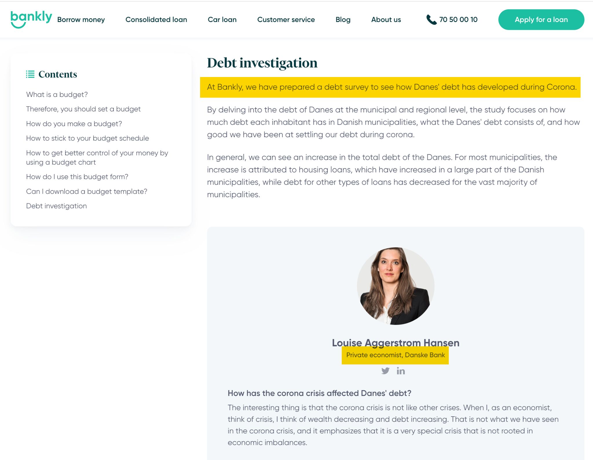 Bankly's case study. 
