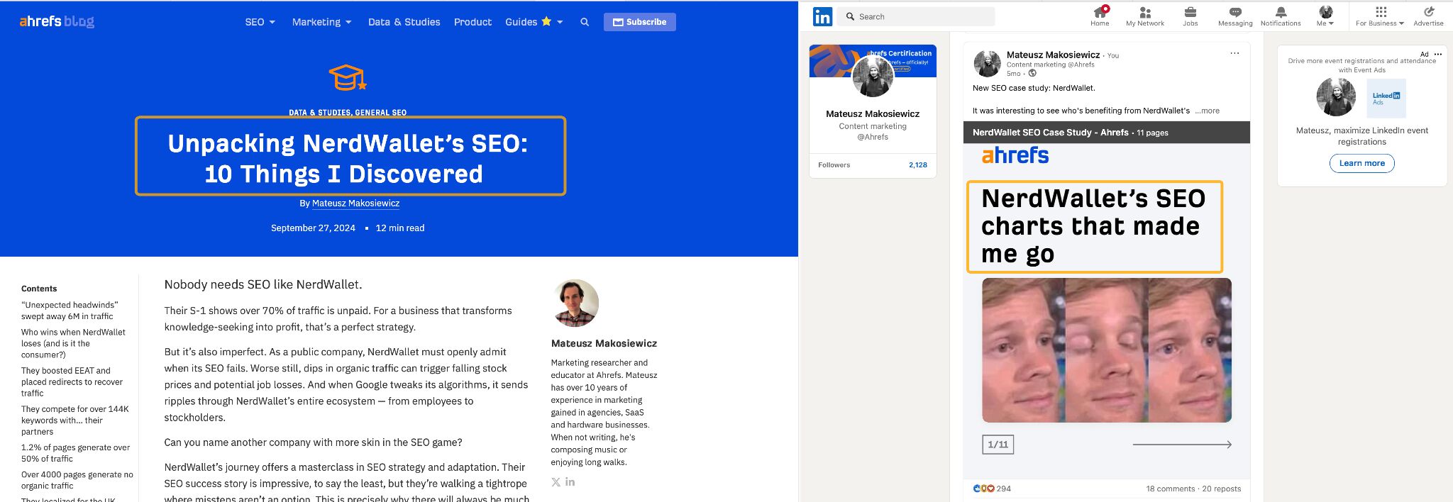 Example of repurposing content. 