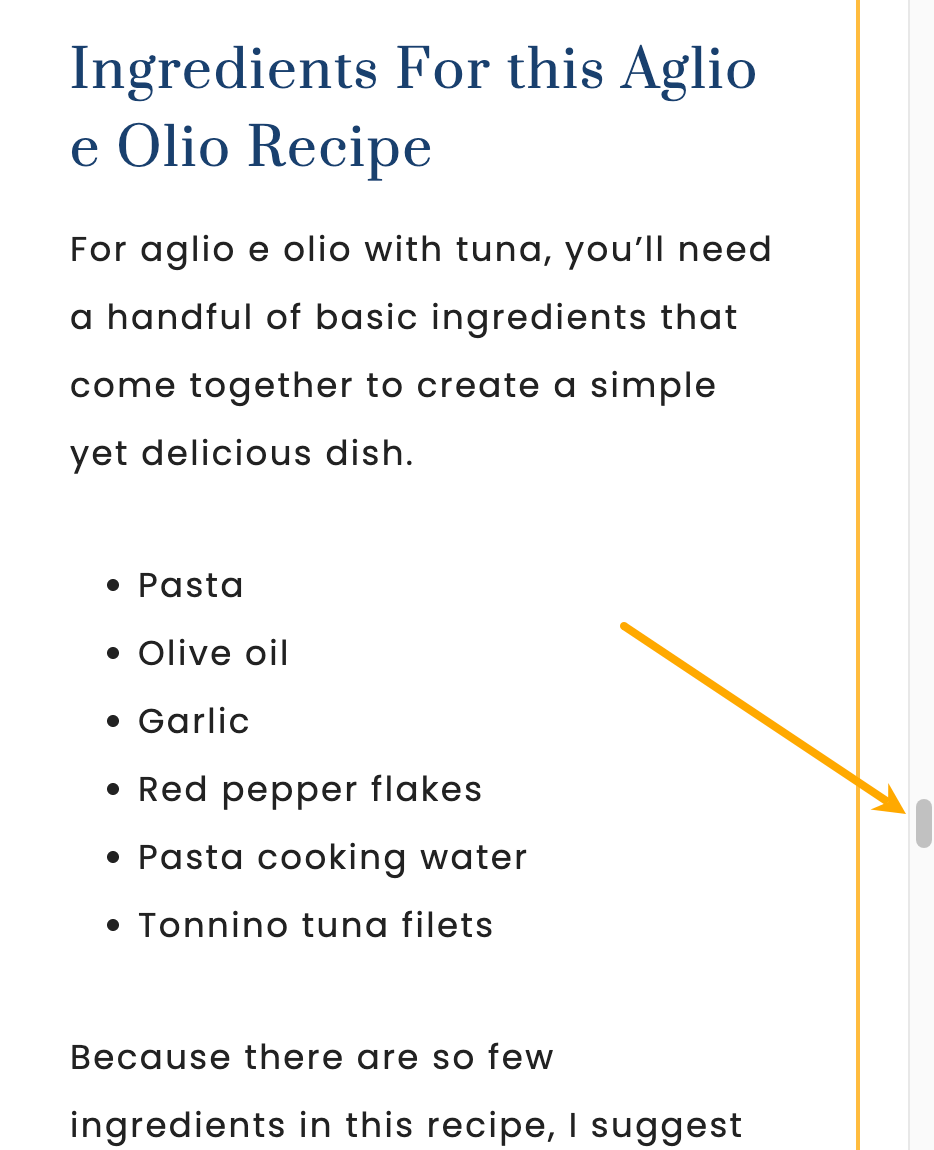 How long I needed to scroll to get to the recipe