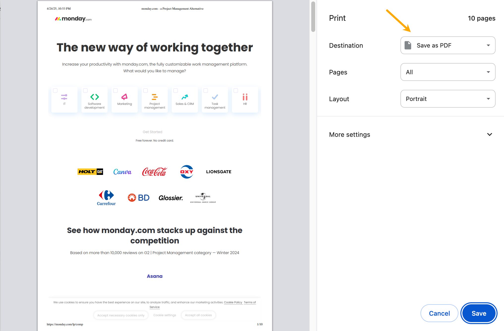 How to save a file as PDF. 