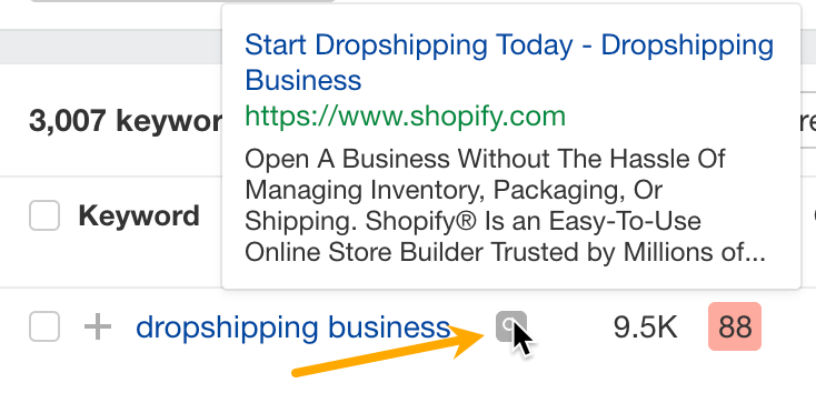 See the Google ad on Ahrefs