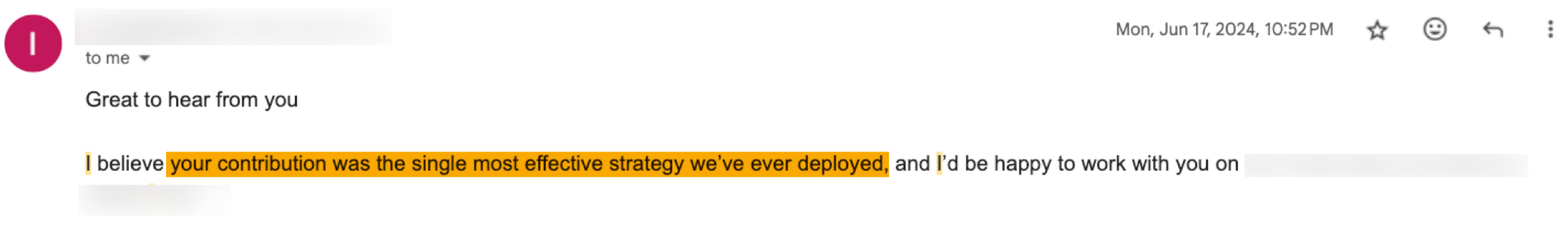 SEO client attributing a semantic site structure as the number one factor contributing to their growth and success.