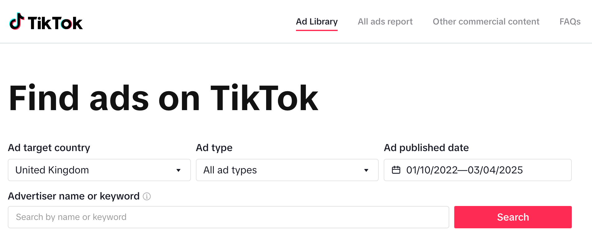 TikTok Ads Library