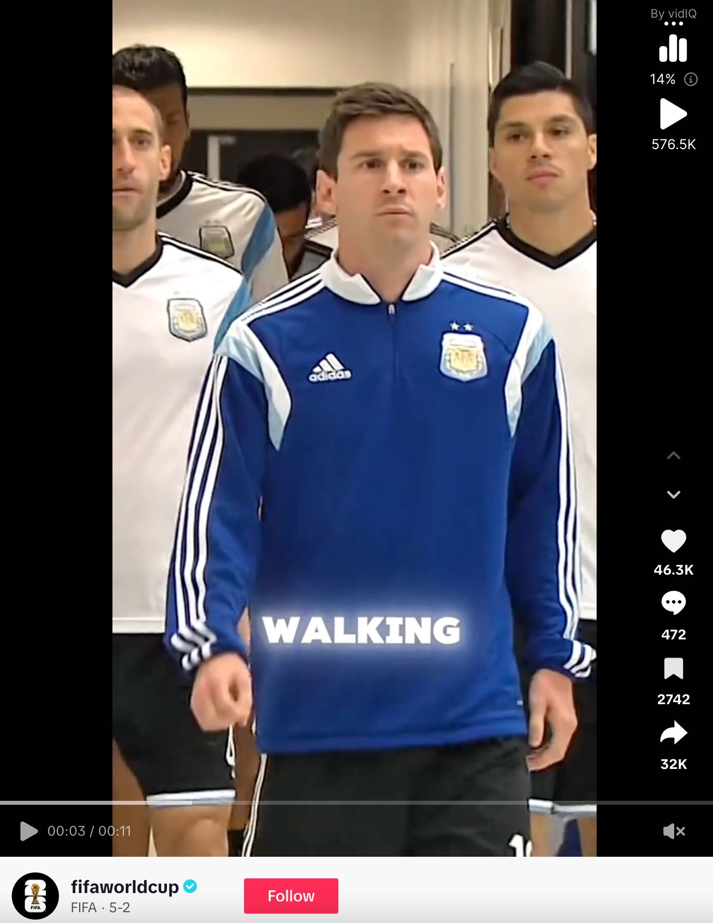 FIFA's TikTok video remixing Messi walking with a viral Singaporean TikToker