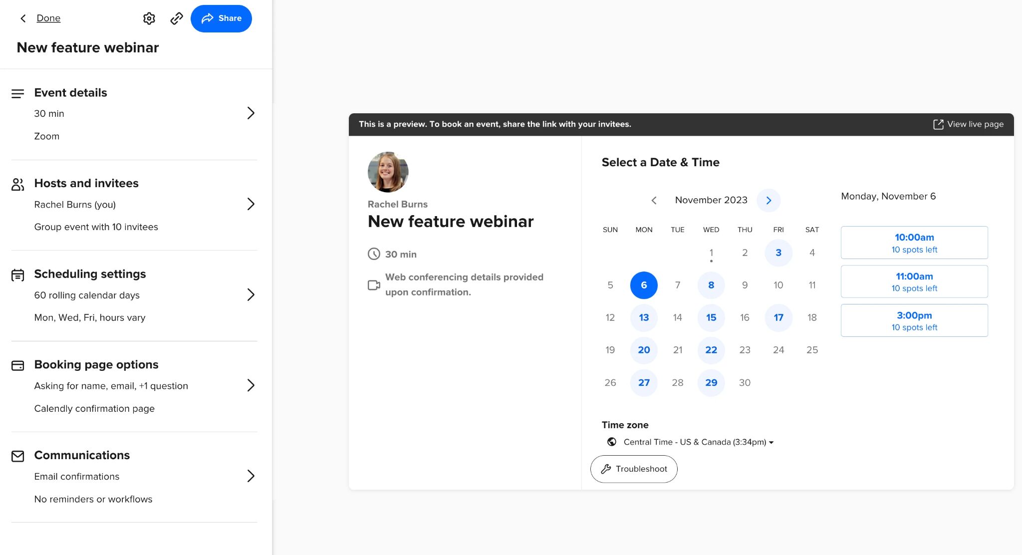 Calendly screenshot.