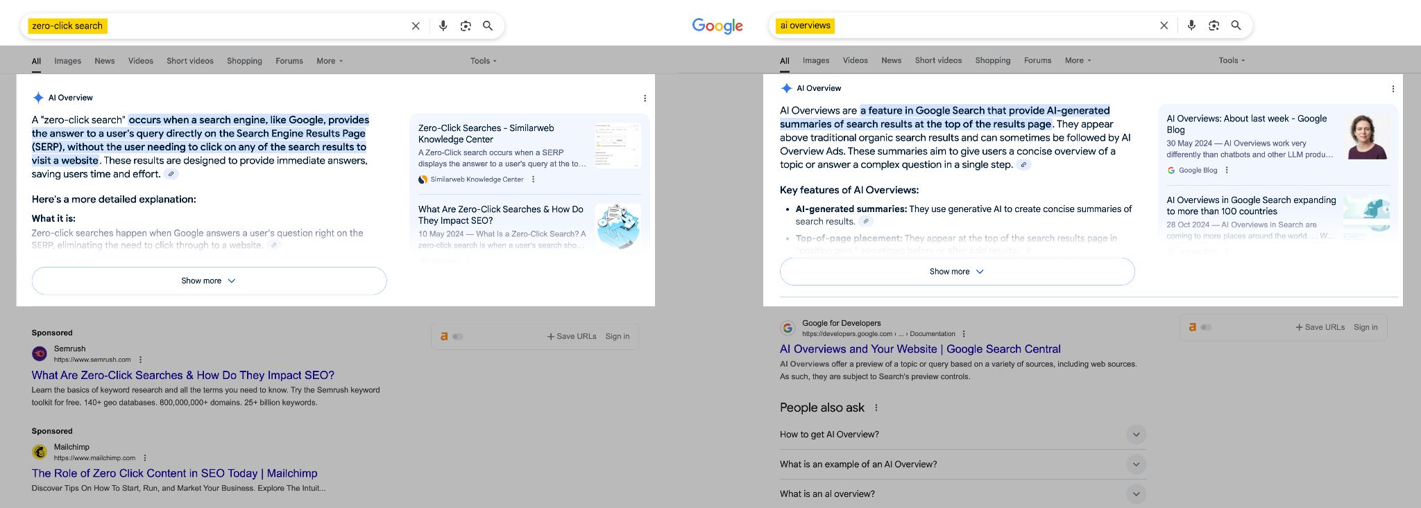 Example of AI Overviews