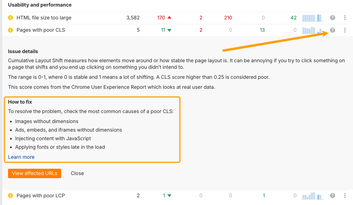 Ahrefs' Site Audit contains instructions on how to fix errors you find on your website.
