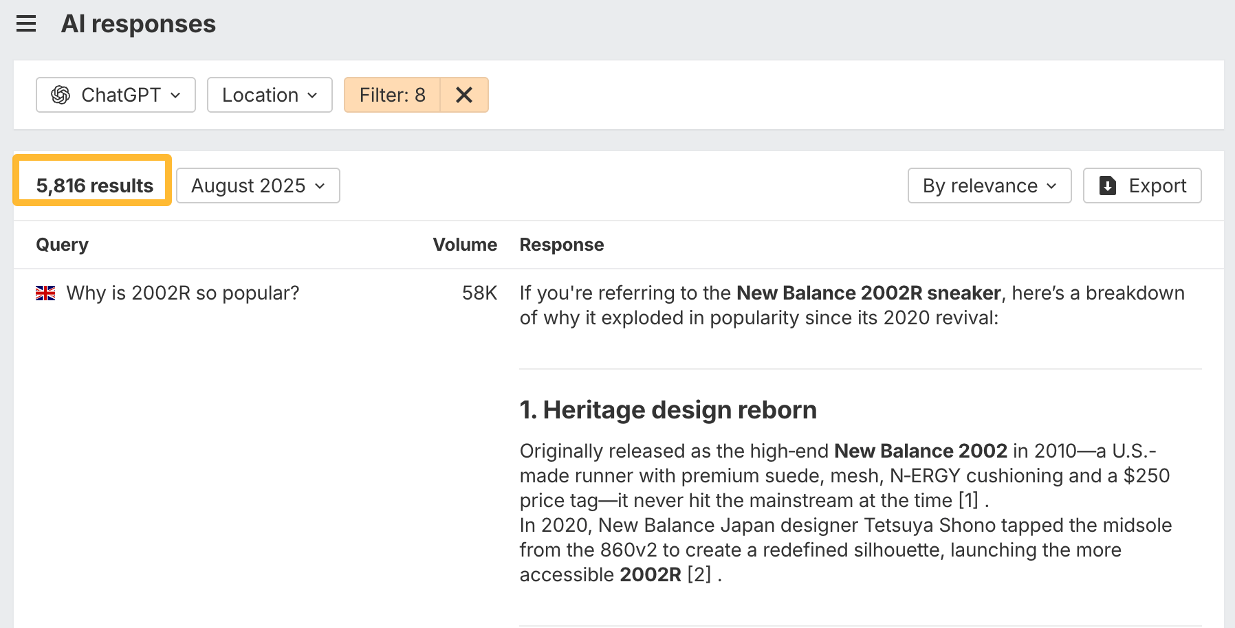 Topics that mention your competitors but not you in Brand Radar