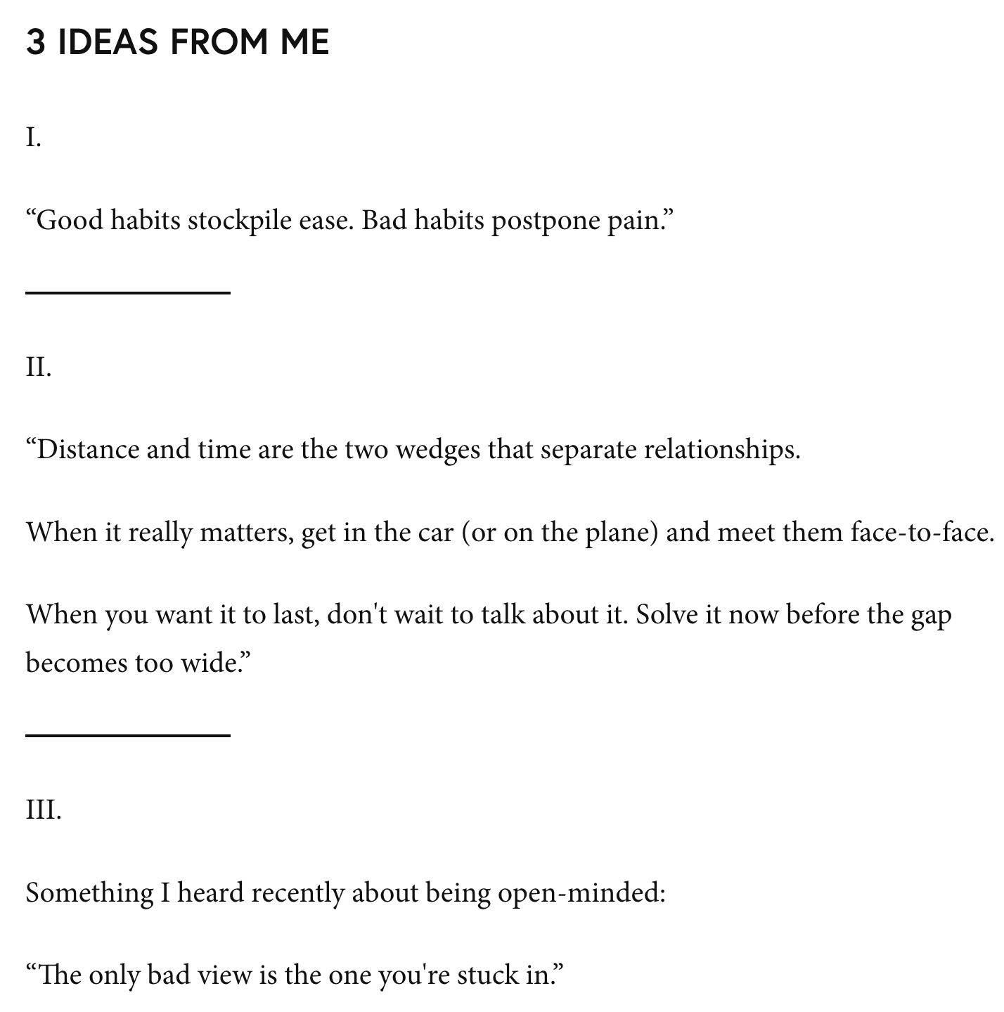 Example of an 3-2-1 newsletter