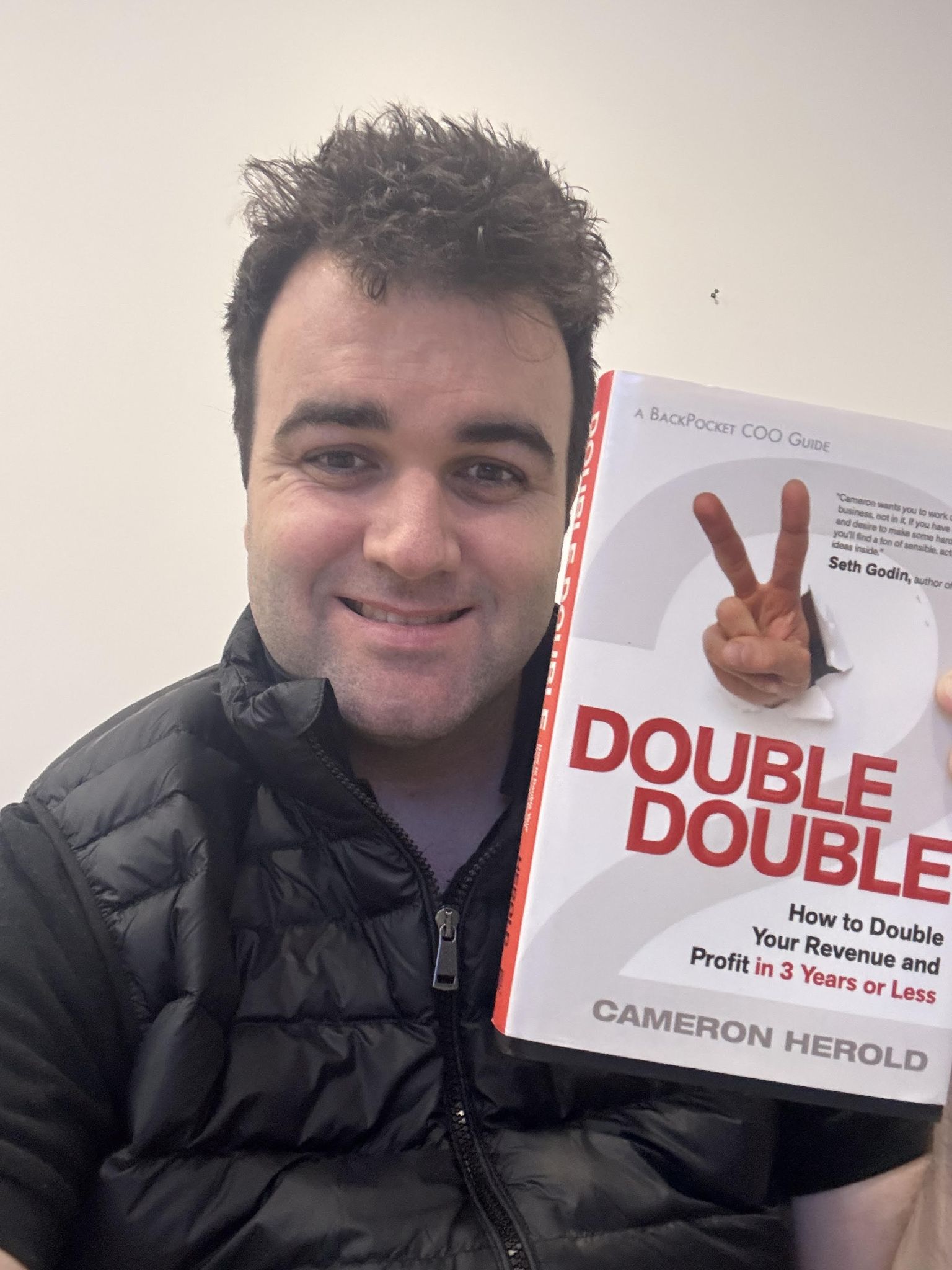 James Norquay holding Double Double