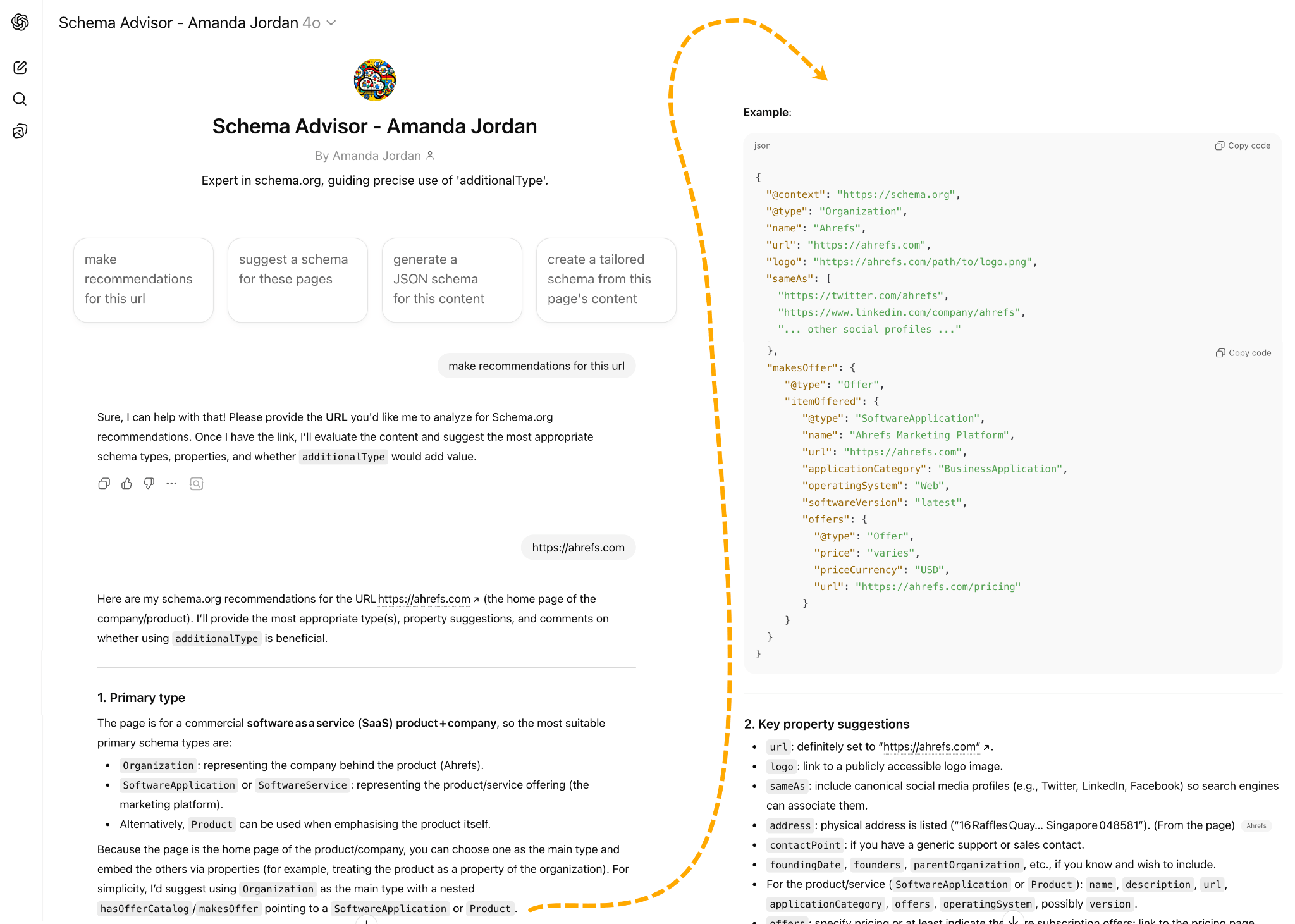 Amanda Johnson’s ChatGPT SEO tool: The Schema Advisor