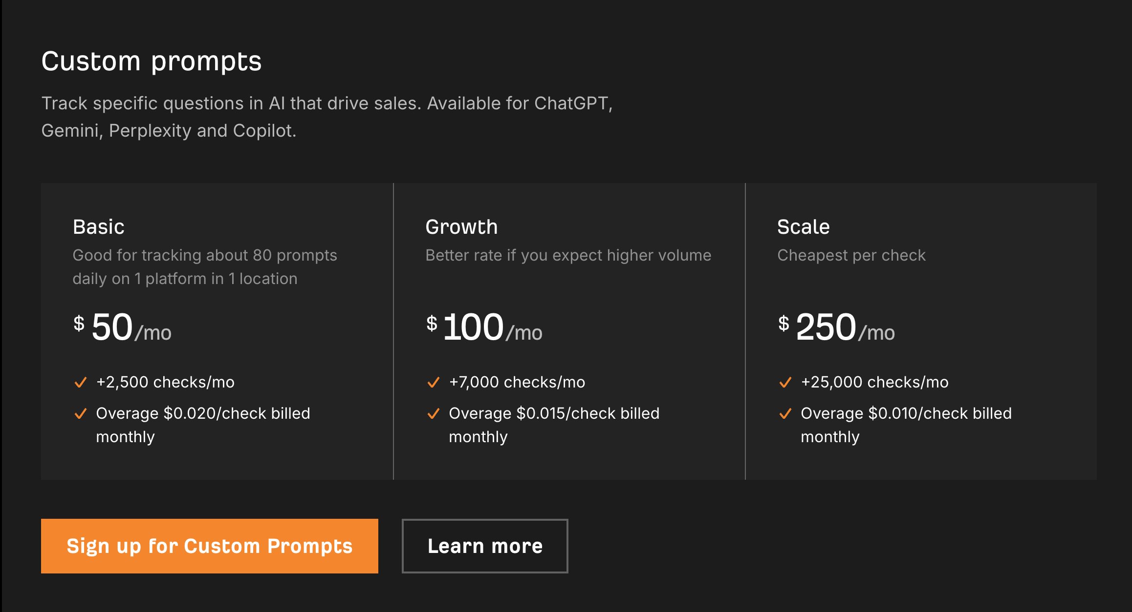 Ahrefs Custom Prompts Pricing