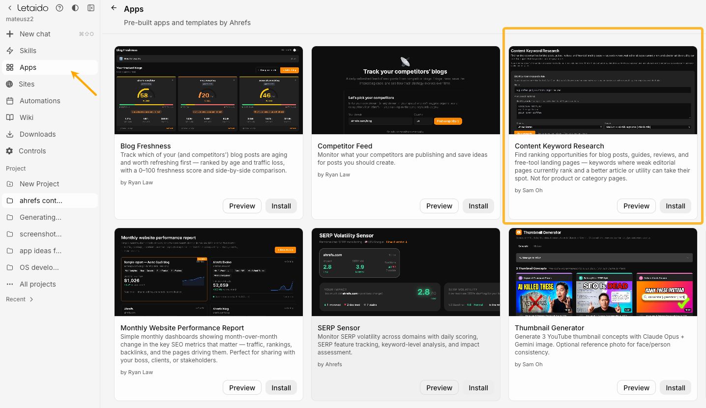 Content Keyword Research app built by Sam Oh